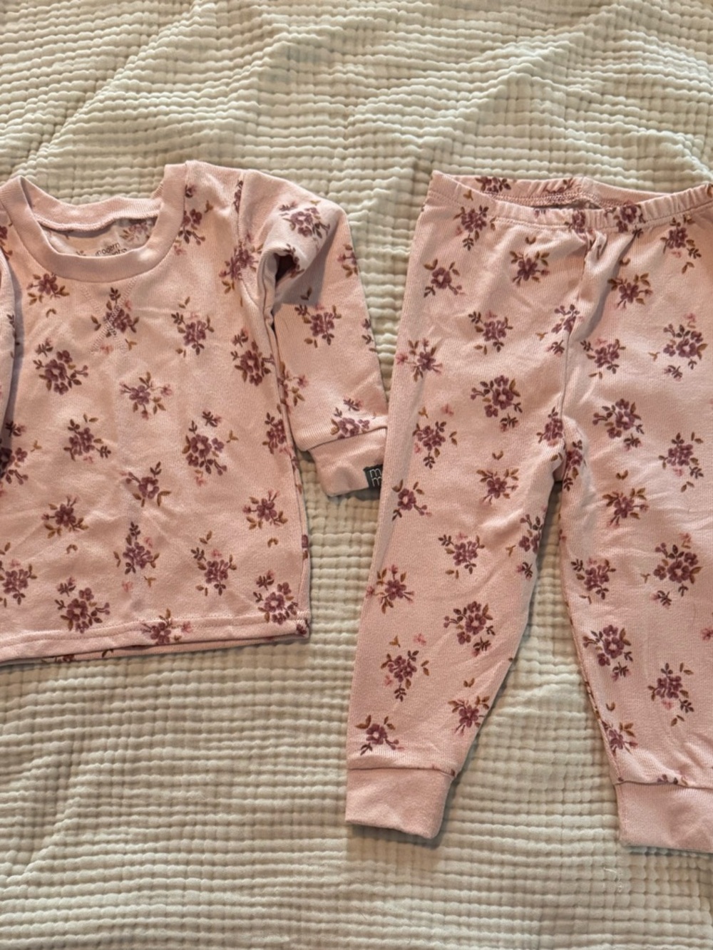 NWOT Pink Floral Kids Pajama Set - Soft Long Sleeve Top & Pants